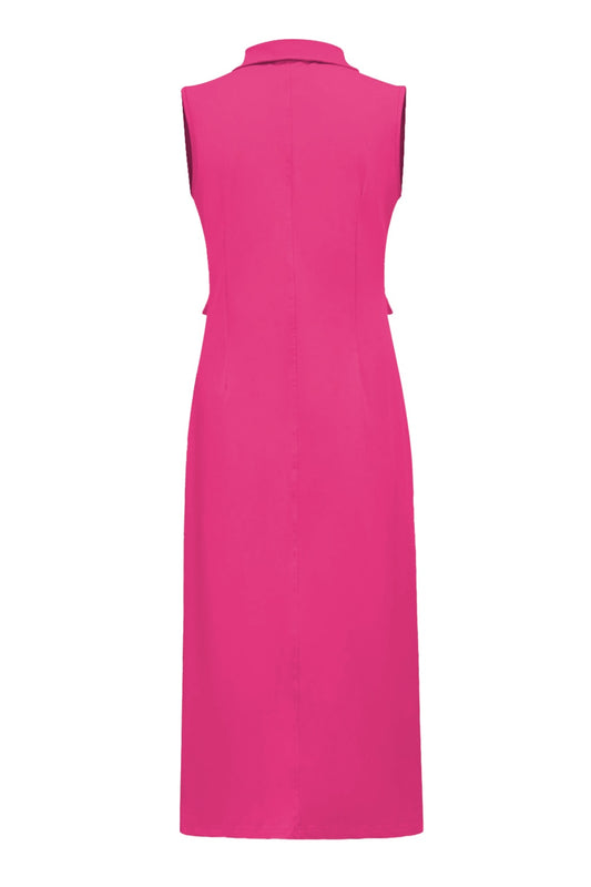 Triple Nine Travel Jurk Melina Fuchsia - 51806 - Peet kleding