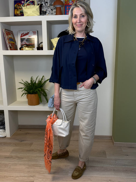 Yaya Jack 3/4 Navy - Peet kleding