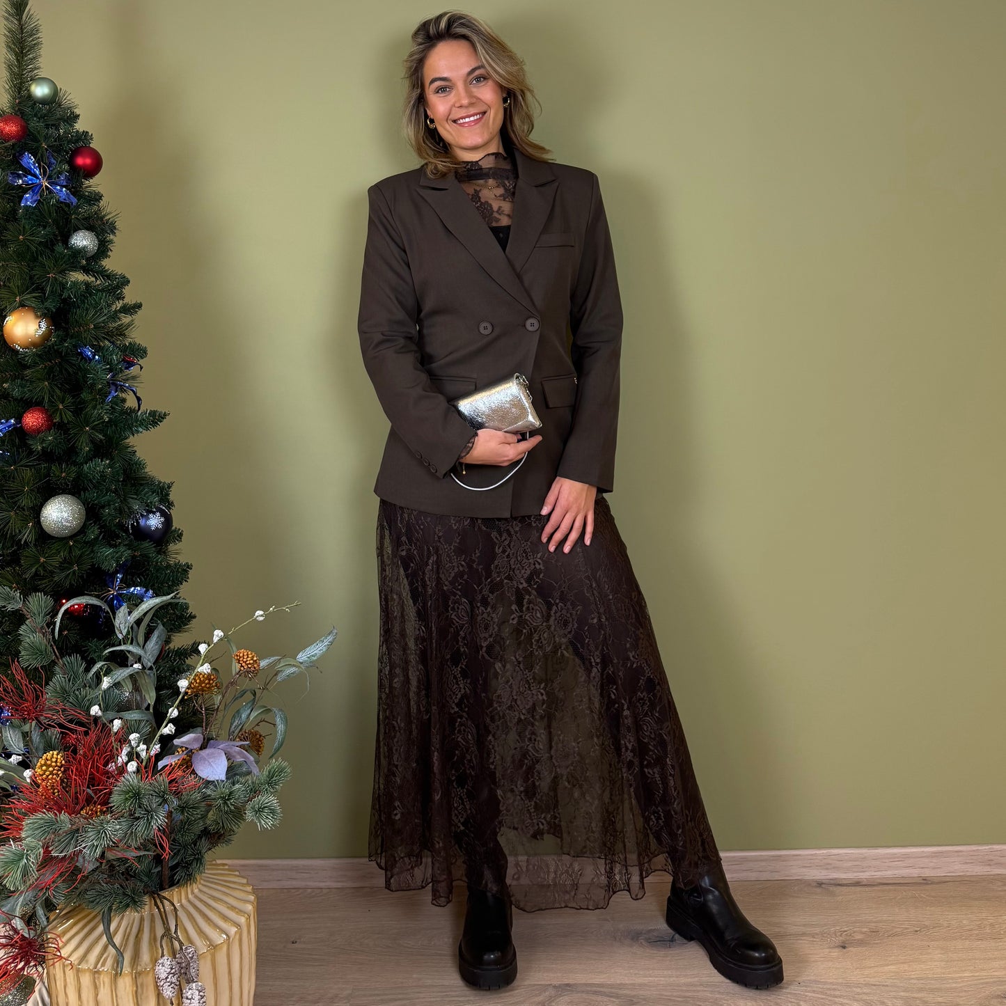 Ambika Blazer Silvi Bruin - Peet kleding