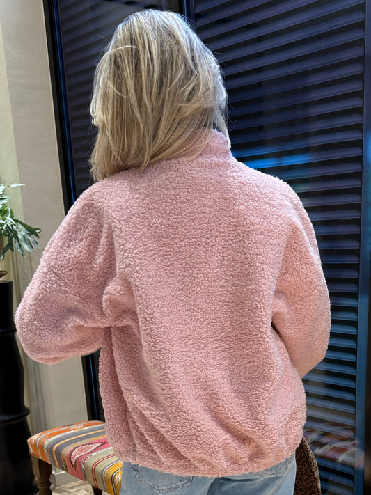 Azzurro Vest Teddy Poederroze - Peet kleding