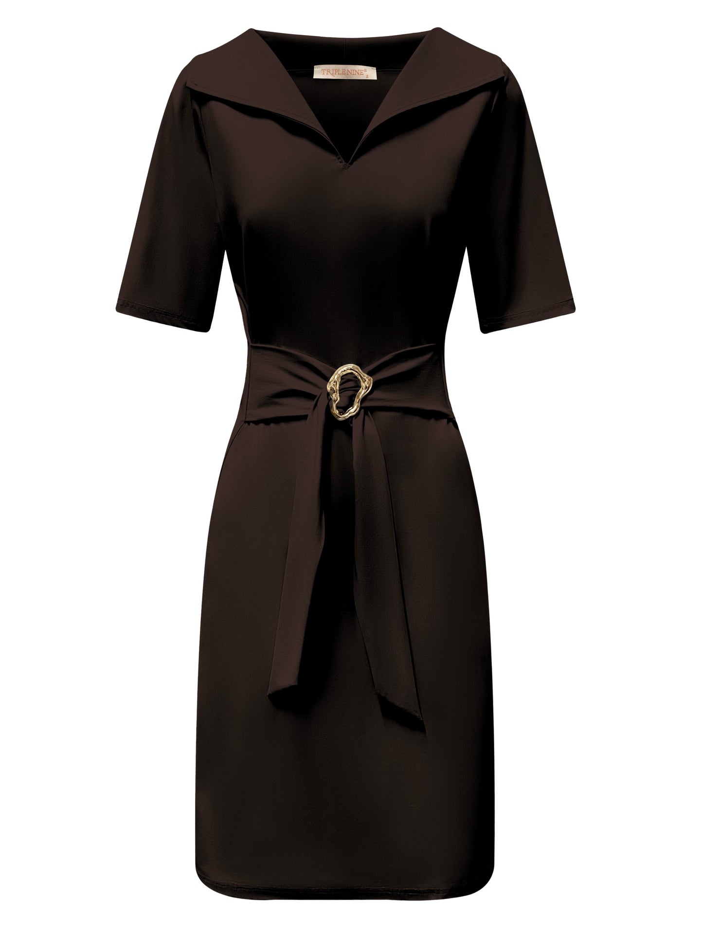 Triple Nine Travel Jurk Julia Donkerbruin - 51821 - Peet kleding