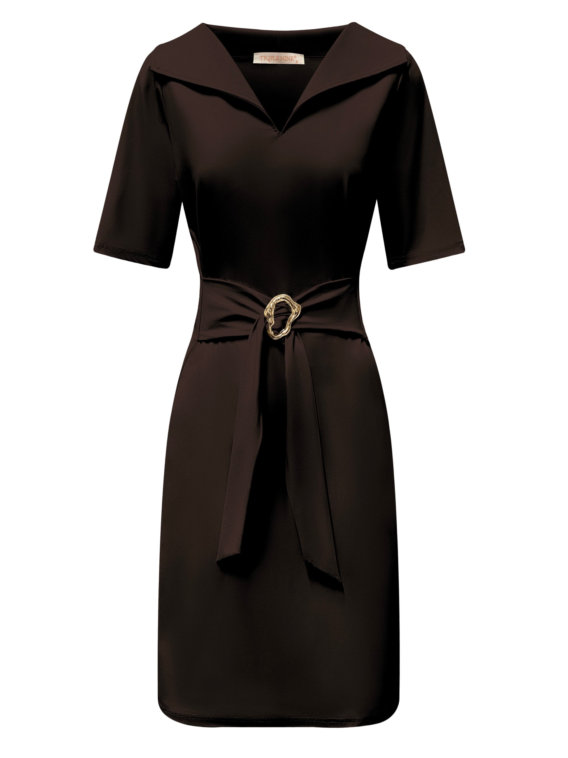 Triple Nine Travel Jurk Julia Donkerbruin - 51821 - Peet kleding