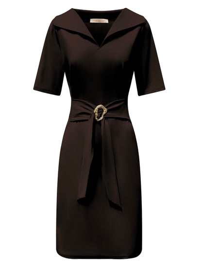 Triple Nine Travel Jurk Julia Donkerbruin - 51821 - Peet kleding