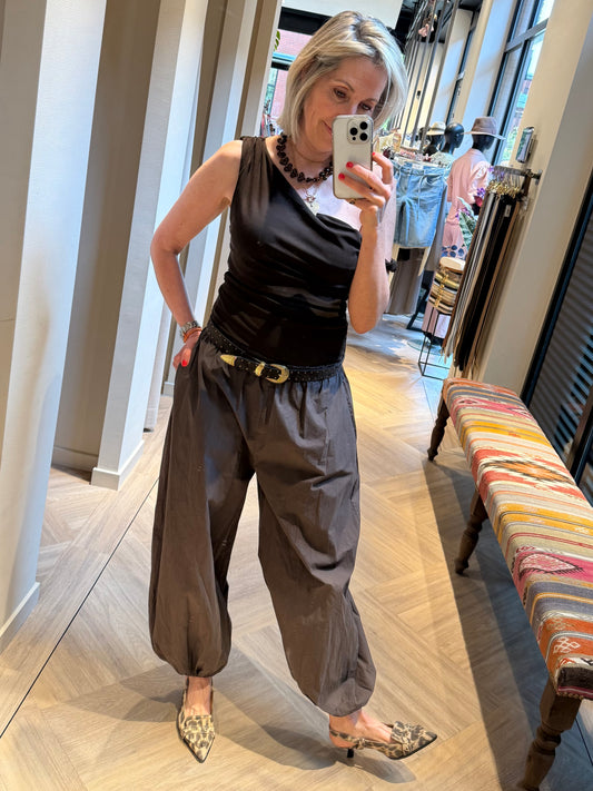 Broek Parachute Donkerbruin - Peet kleding