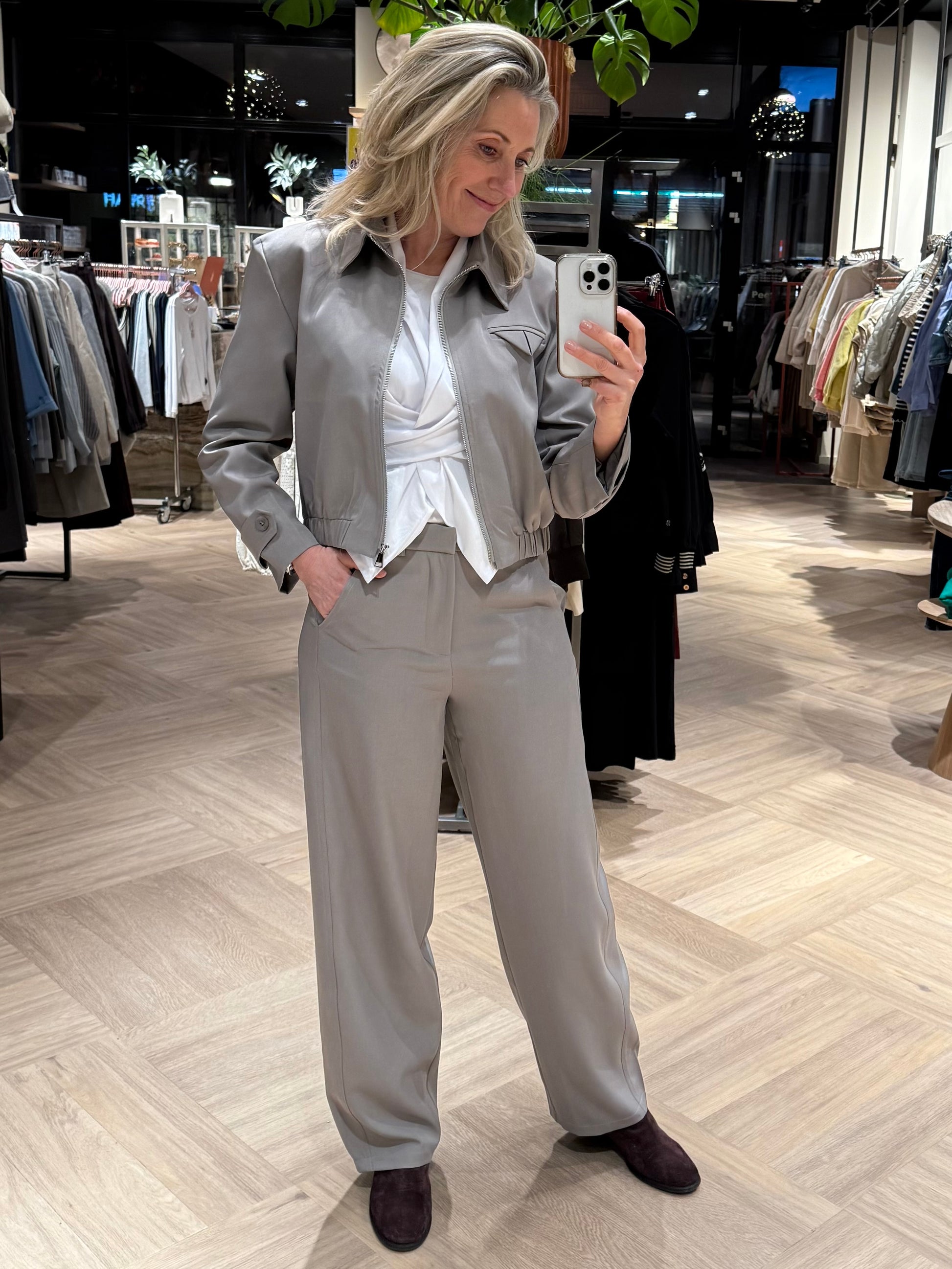 Ambika Blazer Anqi Grijs - Peet kleding