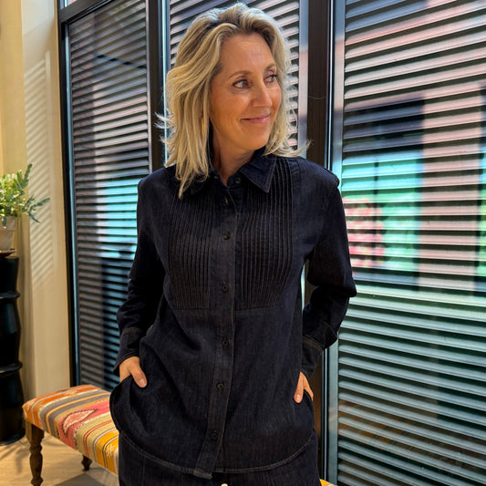 With Black Odette Denim Shirt - Peet kleding