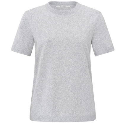 Yaya Basic T-Shirt Medium Grey Melange - Peet kleding