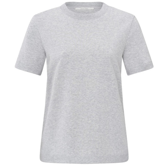 Yaya Basic T-Shirt Medium Grey Melange - Peet kleding