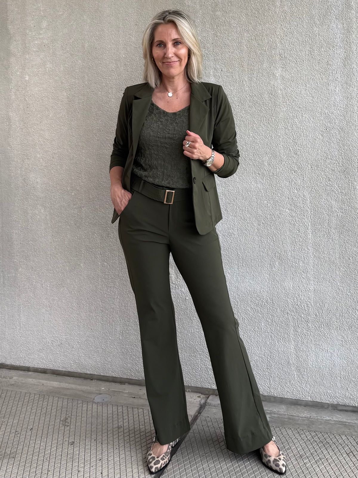 Triple Nine - Travel Broek Joy Olijfgroen - 3002 - Peet kleding