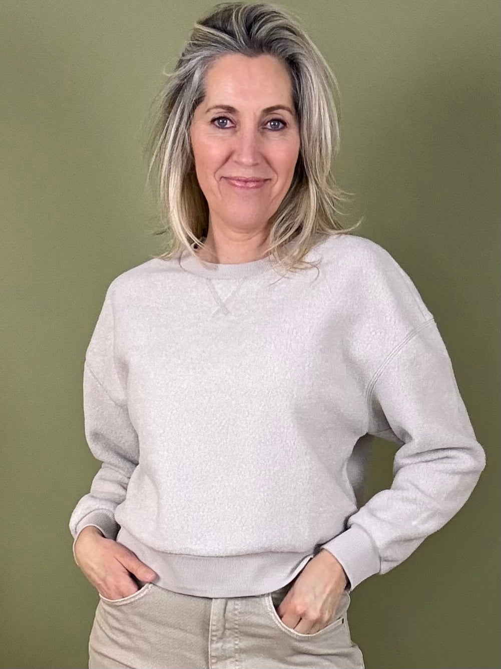 Yaya Teddy Sweater Zand - Peet kleding