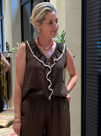 Top Amber Roezels Bruin - Peet kleding