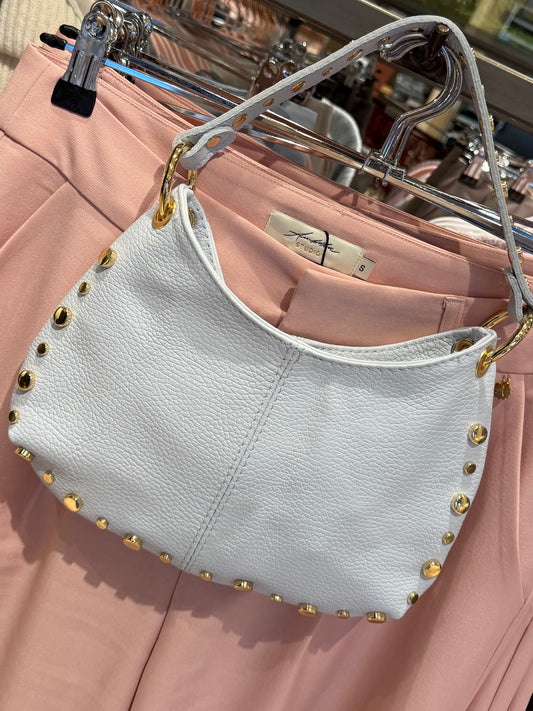 Tas Leder Studs Lichtblauw - Peet kleding