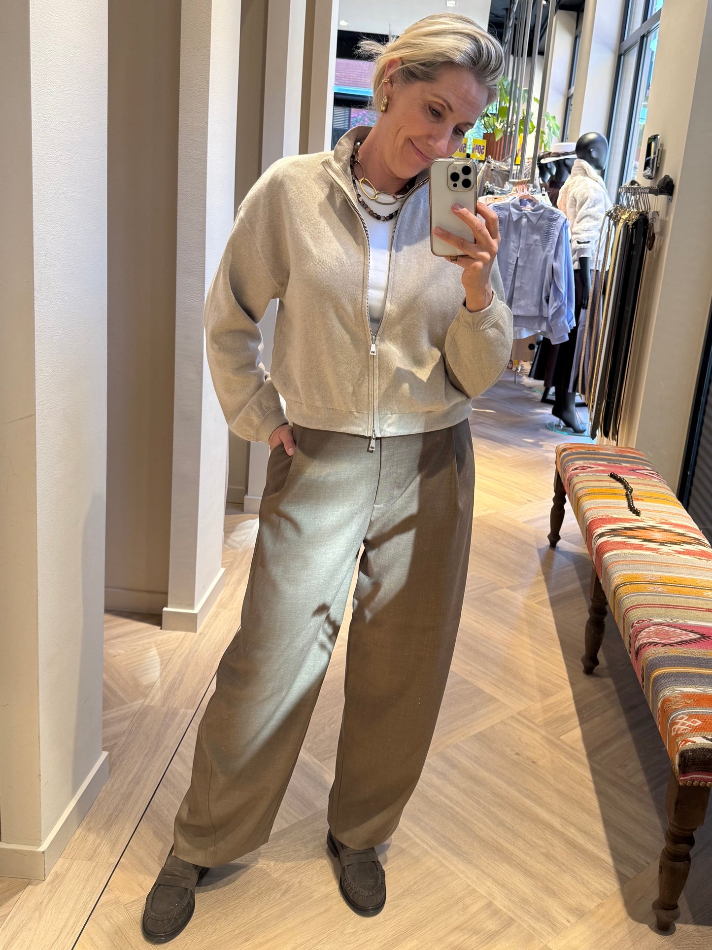 Yaya Broek Barrel Teak Brown - Peet kleding