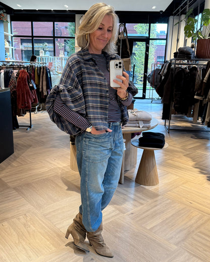 Blouse Roos Jeansblauw Navy - Peet kleding