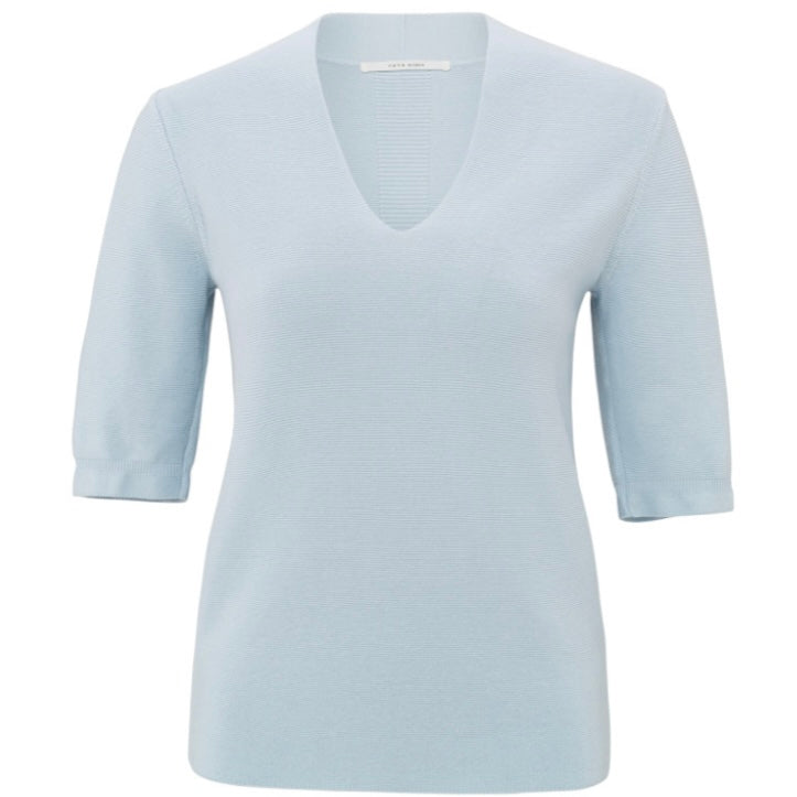 Yaya Top V-Hals Dawn Blue - Peet kleding