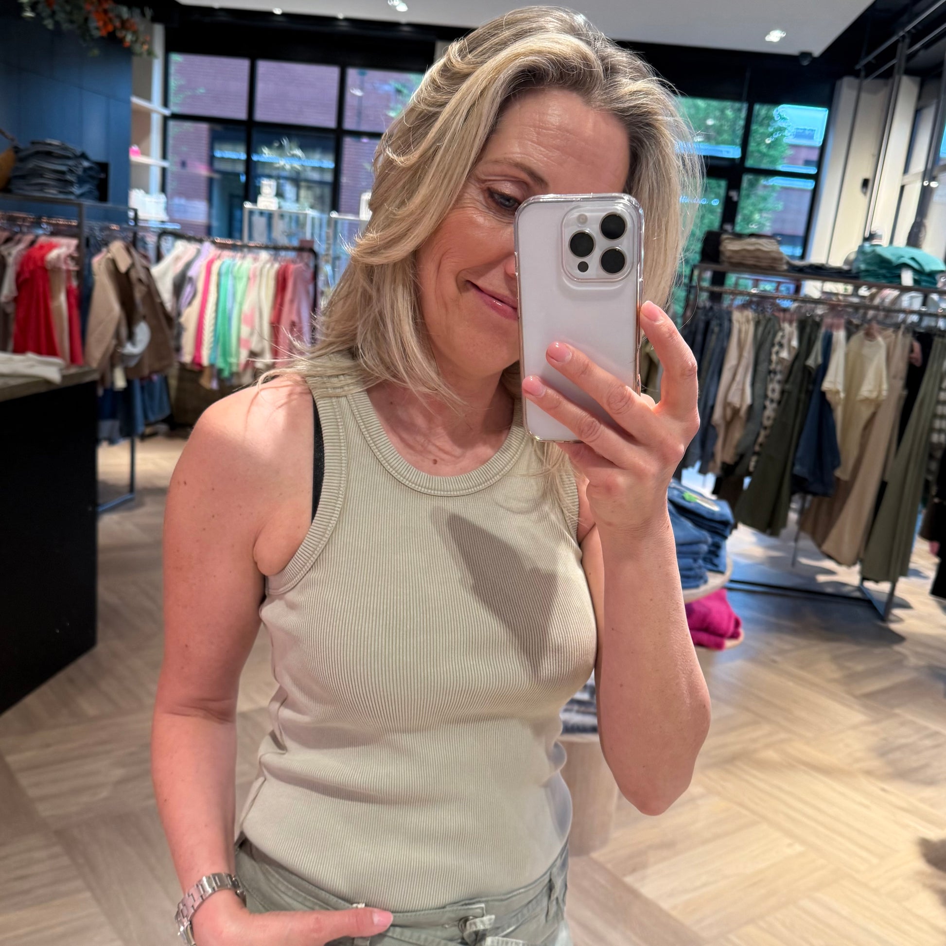 Zhrill Singlet Aria Olijf - Peet kleding