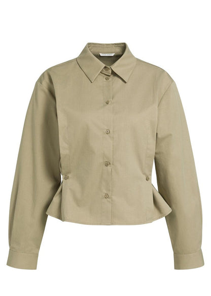 Yaya Blouse Poplin Elmwood Green