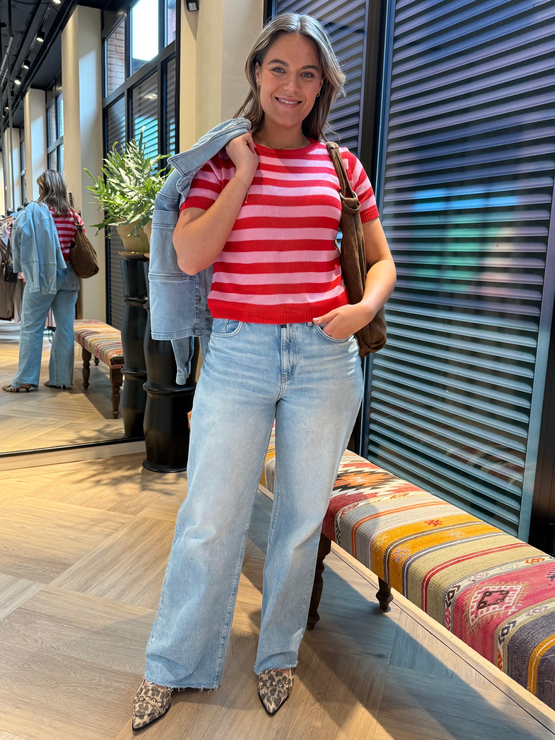 Azzurro Top Meggie Roze Rood - Peet kleding