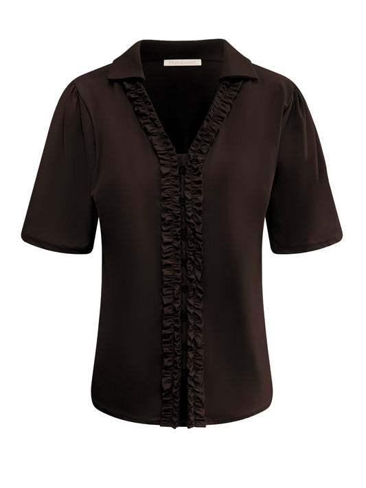 Triple Nine - Travel Blouse Camille Donkerbruin - 5931 - Peet kleding