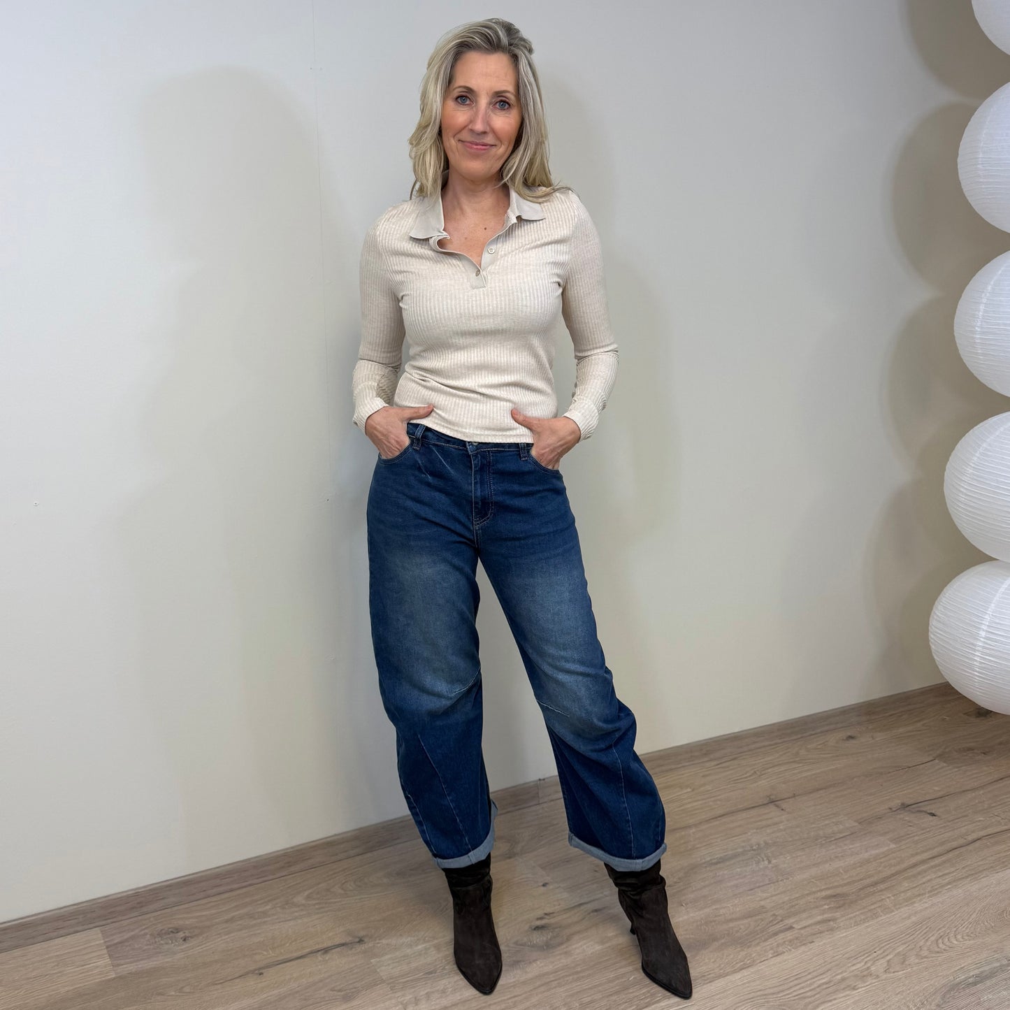 Azzurro Top Polo Ecru - Peet kleding