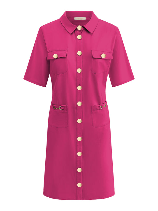 Triple Nine Travel Jurk Rose Fuchsia - 51824 - Peet kleding