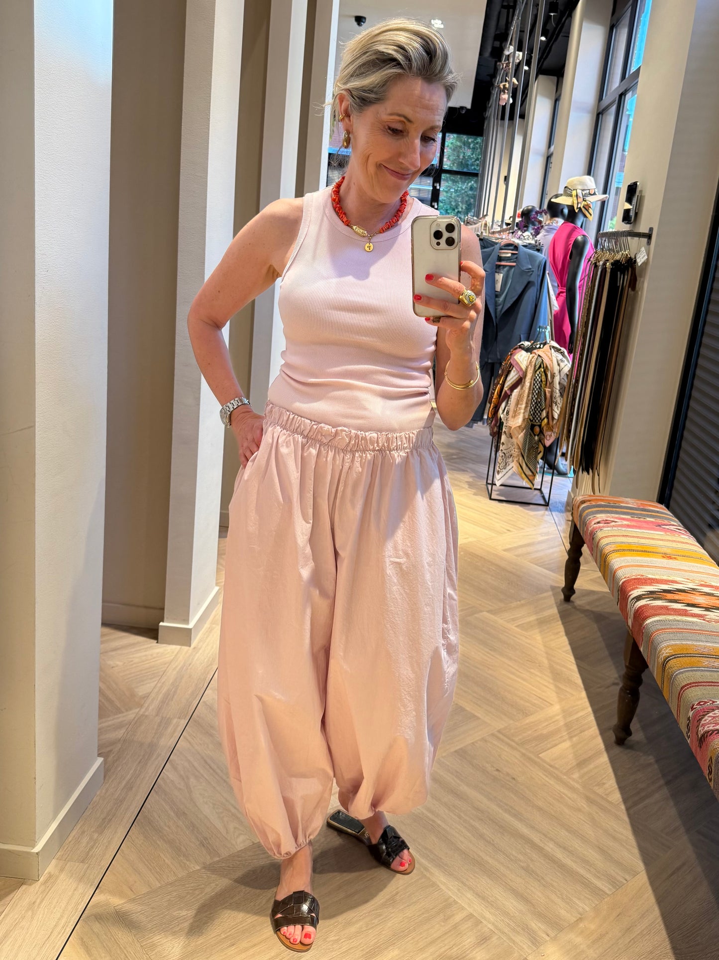 Broek Parachute Roze - Peet kleding