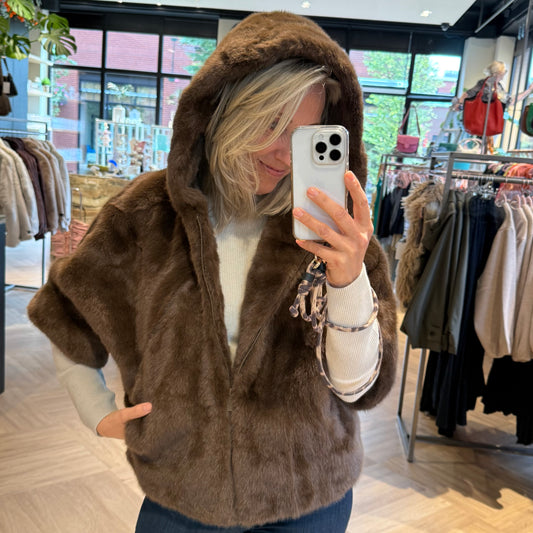 Bodywarmer Celia Faux Fur Choco - Peet kleding
