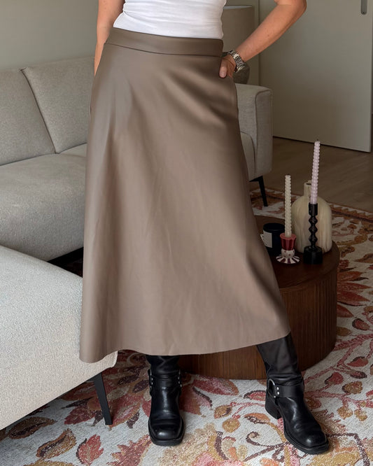Rok Miriam Leather Taupe - Peet kleding