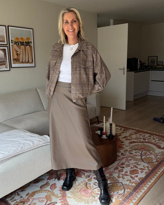 Rok Miriam Leather Taupe - Peet kleding