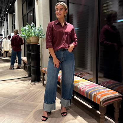 Blouse Lisa Bordeaux Schitter - Peet kleding