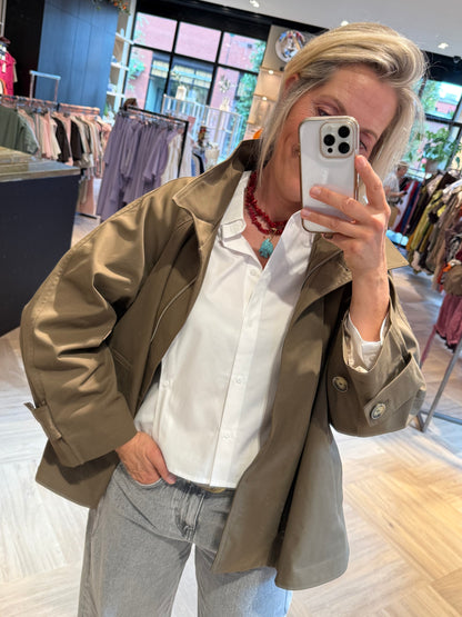 Yaya Jas Trench Teak Brown