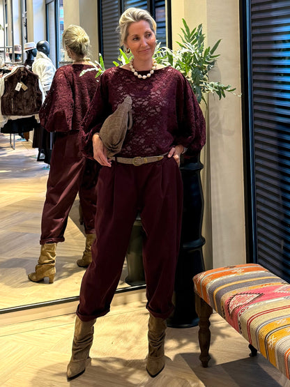 Top Merel Kant Aubergine