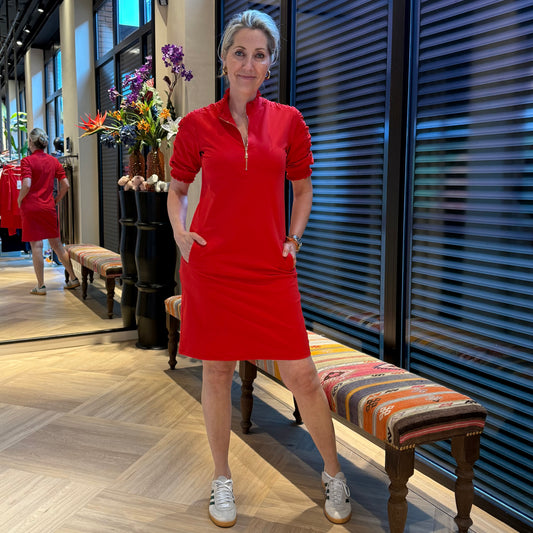 Triple Nine - Travel Jurk Mare Rood - 51804 - Peet kleding