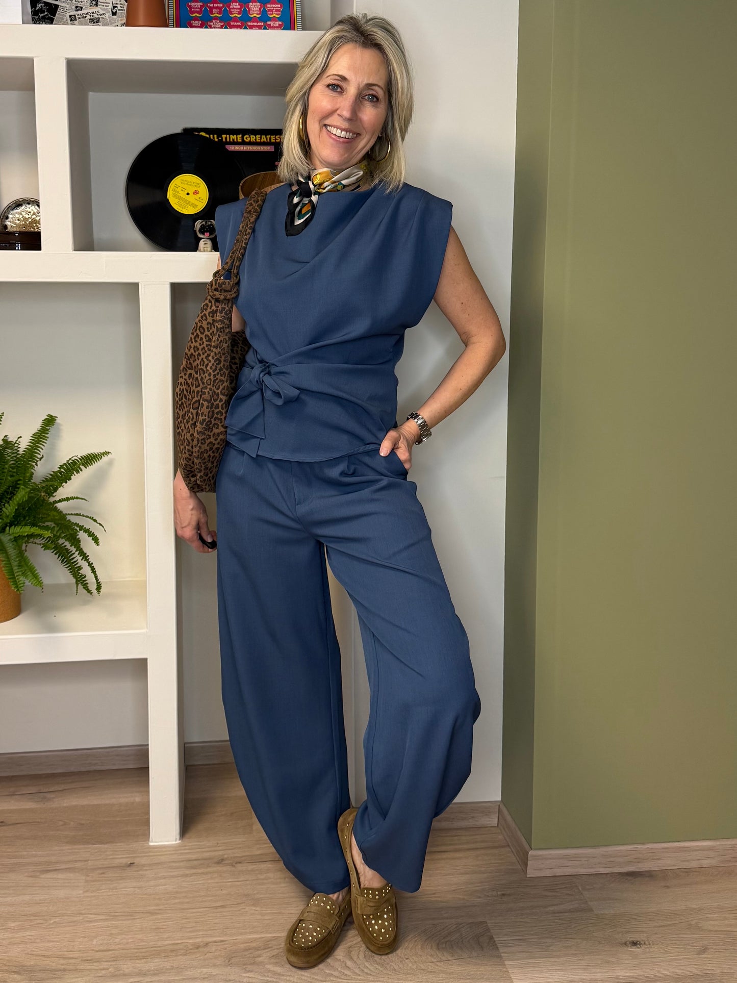 Ambika Broek Nina Barrel Jeansblauw - Peet kleding