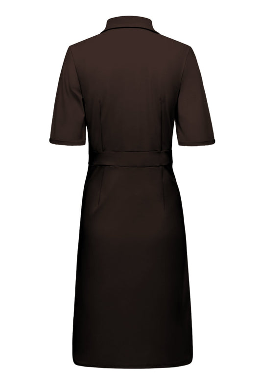 Triple Nine Travel Jurk Valerie Donkerbruin - 51827 - Peet kleding