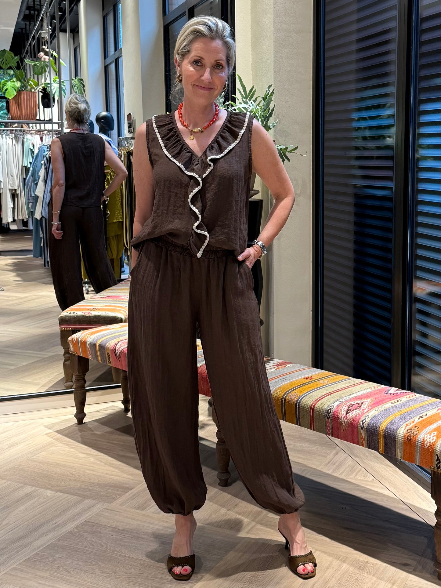 Top Amber Roezels Bruin - Peet kleding