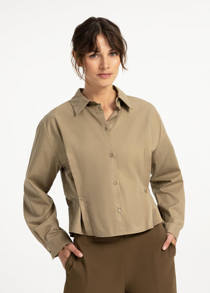 Yaya Blouse Poplin Elmwood Green