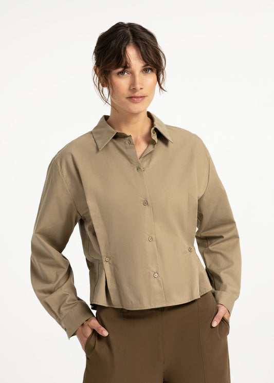 Yaya Blouse Poplin Elmwood Green