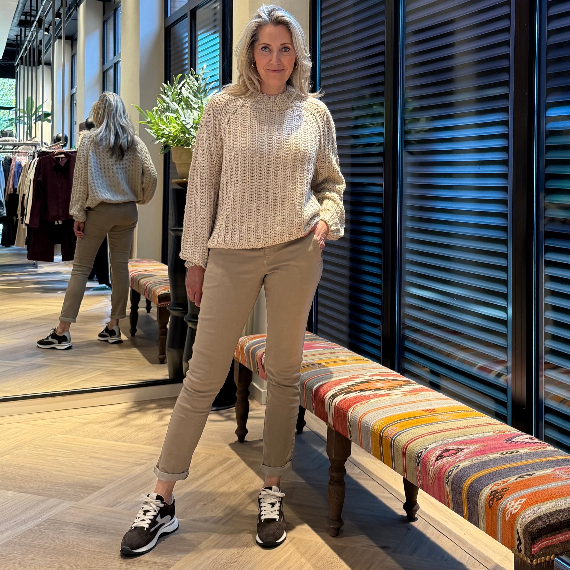 Red Button Broek Tessy Latte - Peet kleding