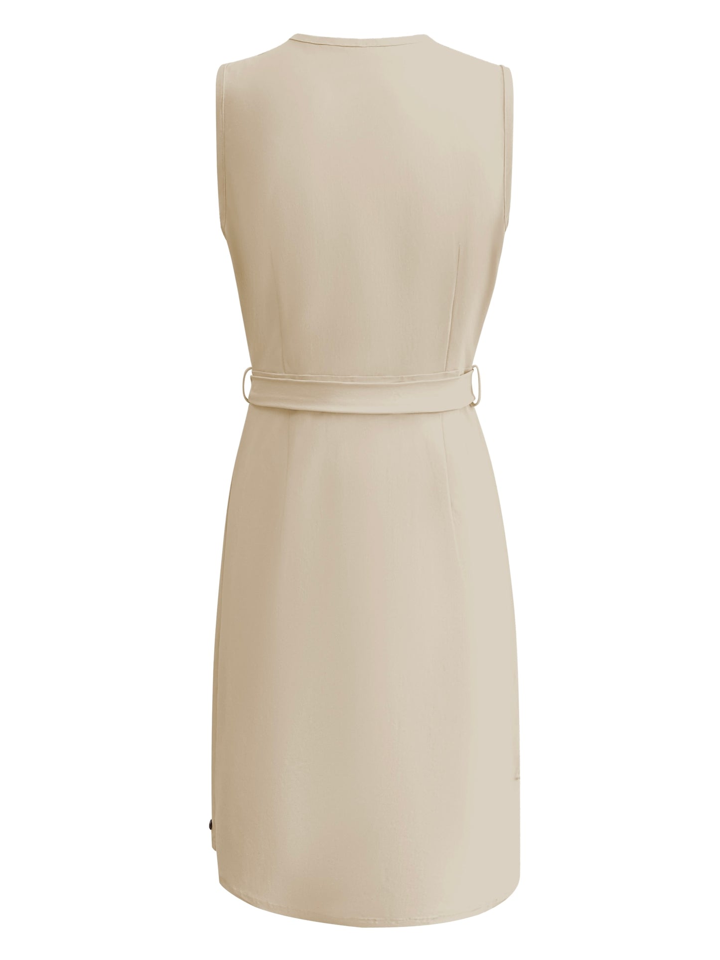 Triple Nine Travel Jurk Rosalie Beige - 51820 - Peet kleding