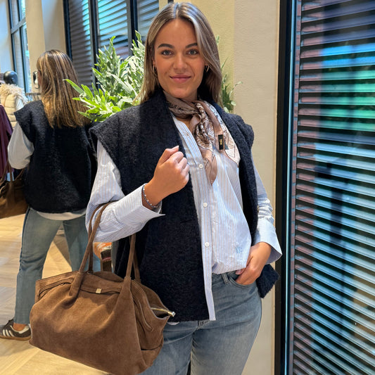 Azzurro Fleece Gilet Navy - Peet kleding