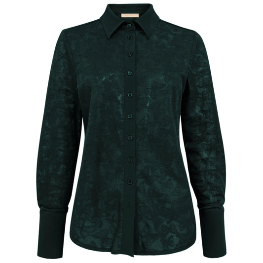 Triple Nine - Travel Blouse Butterfly Groen - 5920 - Peet kleding