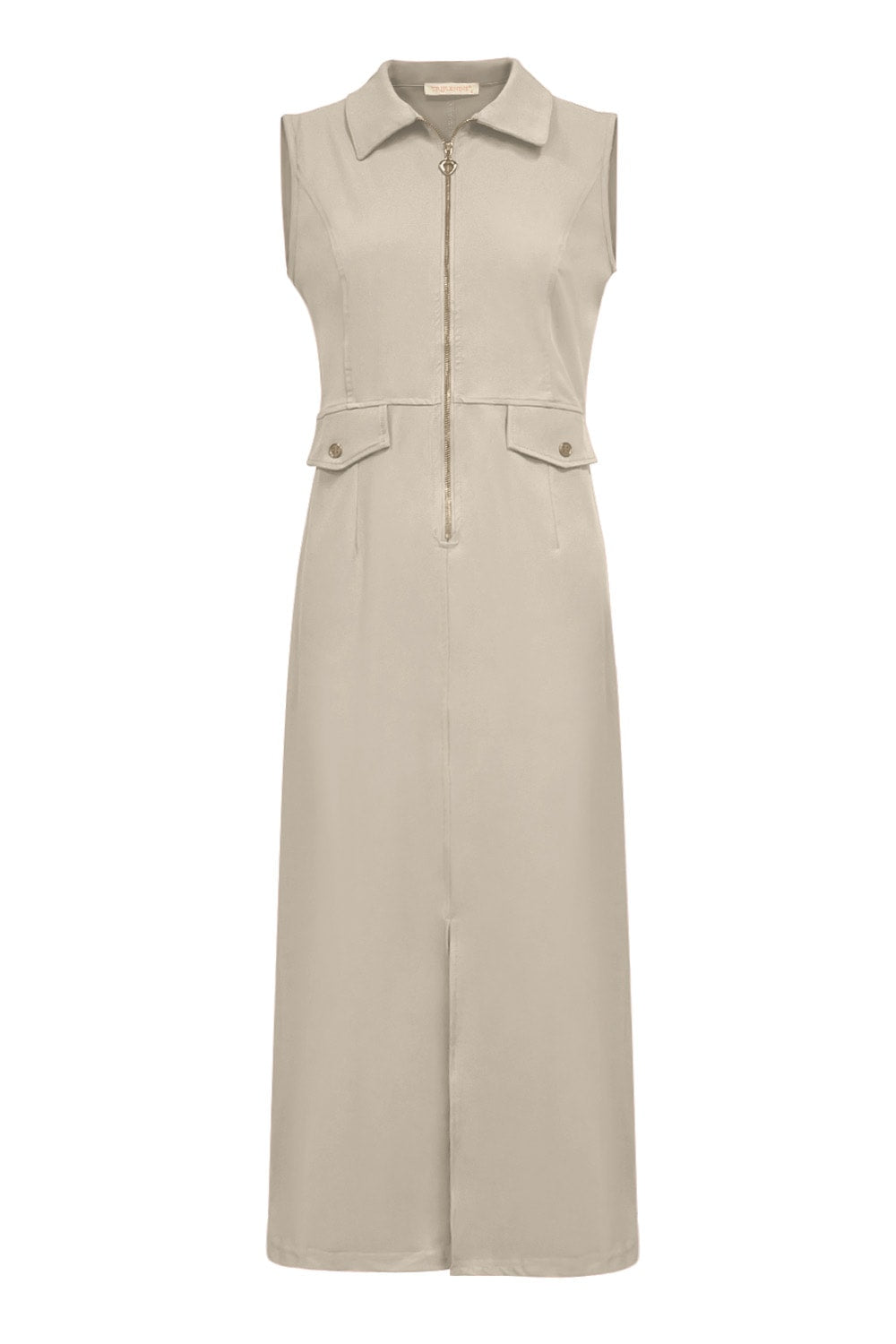 Triple Nine - Travel Jurk Melina Beige - 51806 - Peet kleding