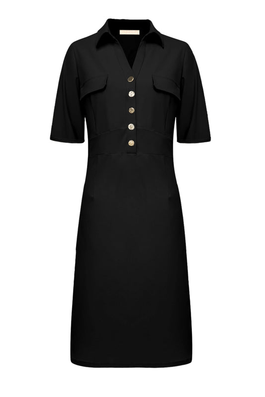 Triple Nine Travel Jurk Valerie Zwart - 51827 - Peet kleding