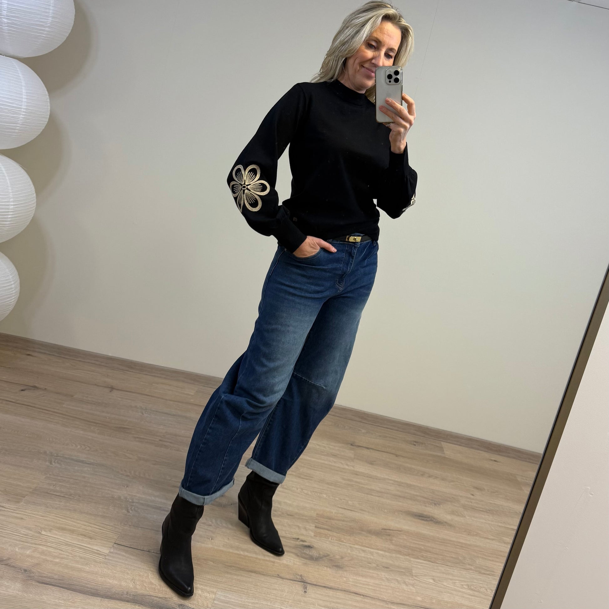 Triple Nine - Travel Trui Sophie Zwart - 9004 - Peet kleding