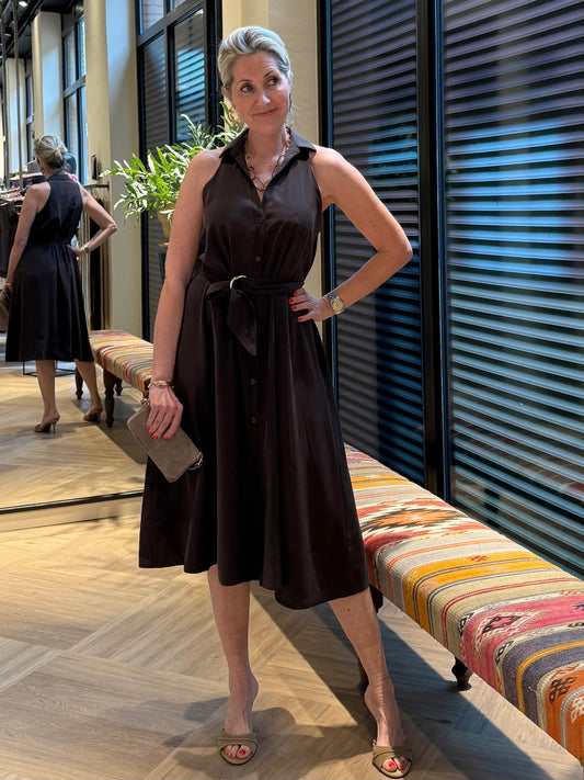 Jurk Marlyne Donkerbruin - Peet kleding