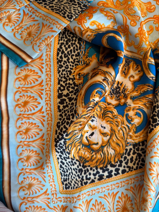 Sjaal Barok Turquois Oranje Leeuw - Peet kleding