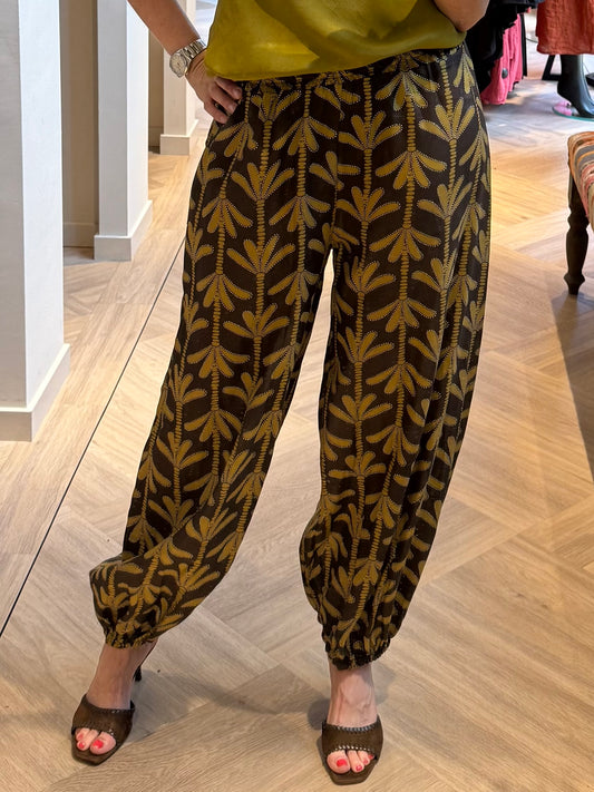 Broek Avalon Ballon Print Olijf - Peet kleding