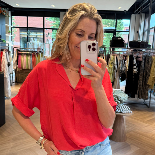 Azzurro Blouse Merle Koraal - Peet kleding