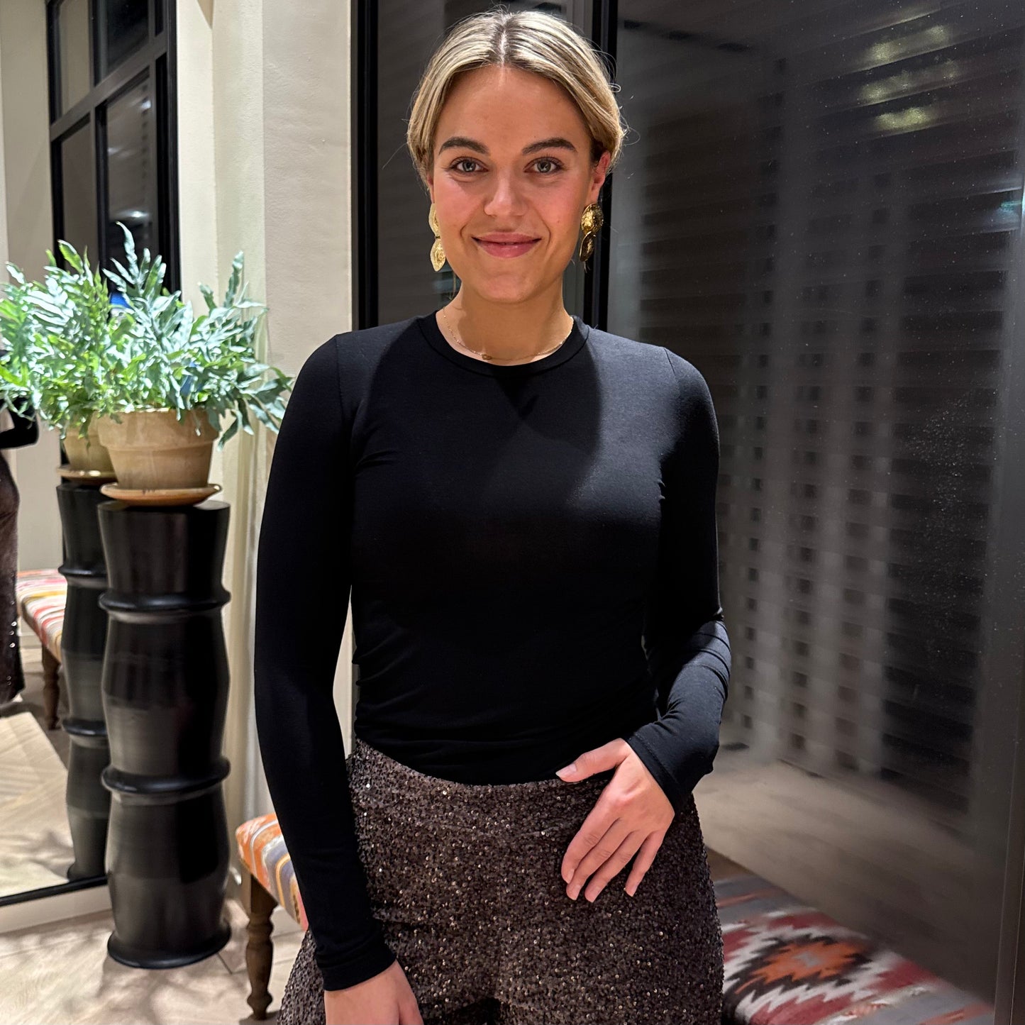 Azzurro Top Bella Zwart - Peet kleding